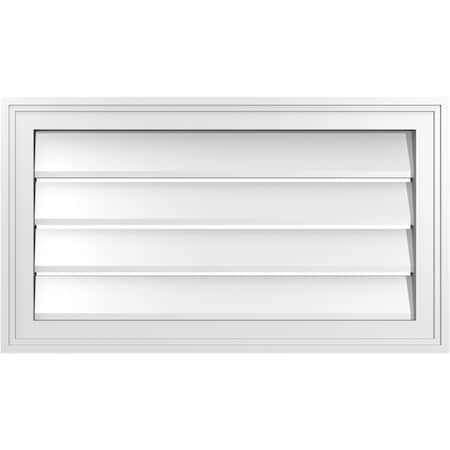 Ekena Millwork Vertical Surface Mount PVC Gable Vent: Functional, w/ 2"W x 1-1/2"P Brickmould Frame, 28"W x 16"H GVPVE28X1602SF